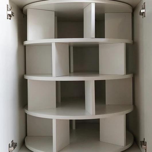 wood grain melamine particleboard medium density fibreboard wholesale round revolving belt door shoe Cabinet