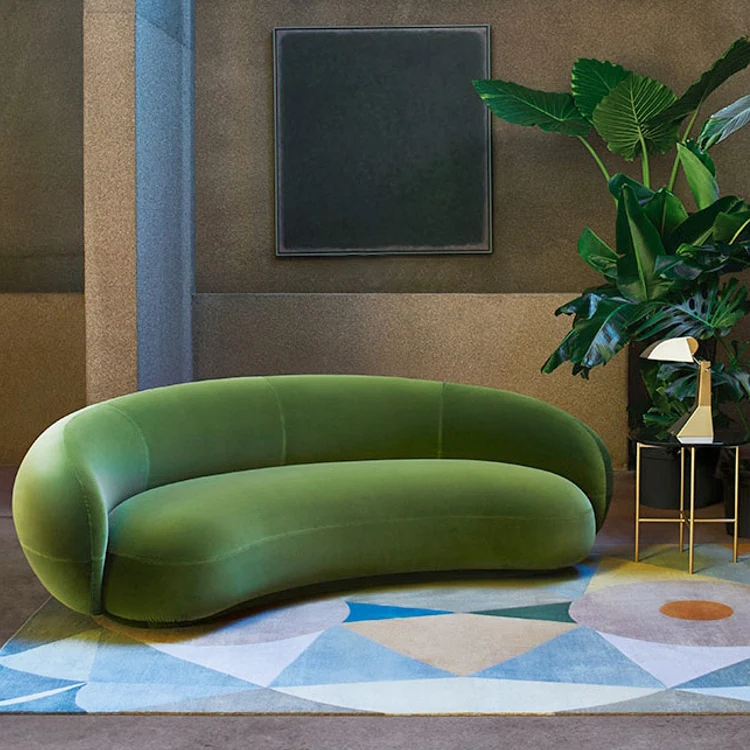 Wholesale price cheap salon living room furniture sets new design U shape soft fabric sofa set furniture