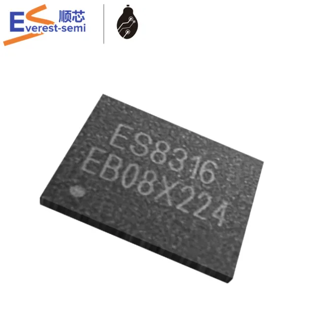 Everest-Semi Stereo Audio codec chip ES8316 24-bit QFN-32, high performance, low power and low cost