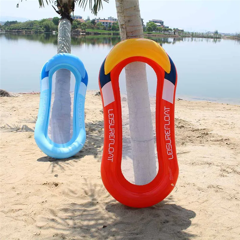 Inflatable sandwich net beach floating bed, water leisure sofa floating, hammock with net recliner floating row