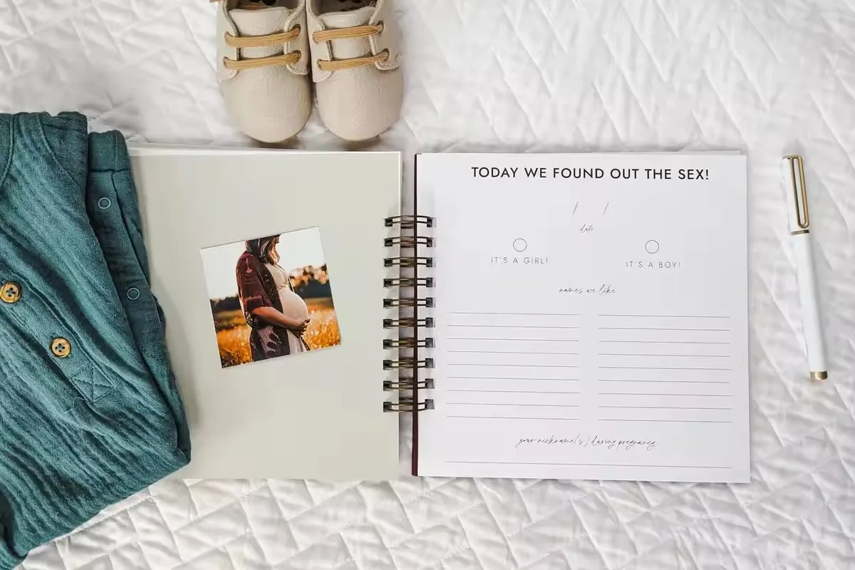 customized New Baby Gift Shower Pregnancy Book Linen Journal Hardbound Baby Book Journal Memory