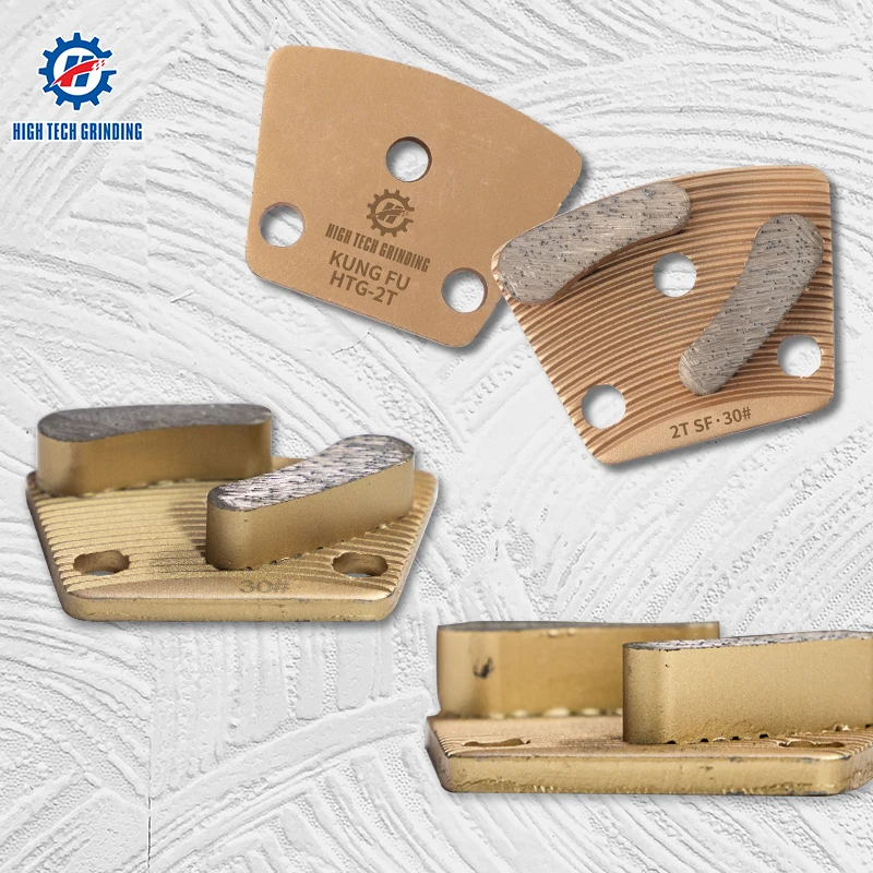 HTG-2T Dry Wet 30# 60# 120# Grit Trapezoid Abrasive Tools Metal Segment Disc Diamond Grinding Pads for Concrete Grinder