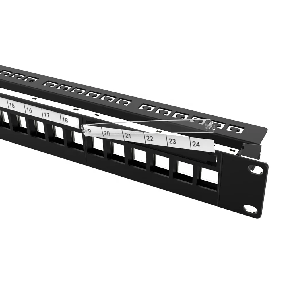 1U 24 порта металлические экранированные незагруженные модульные патч-панели