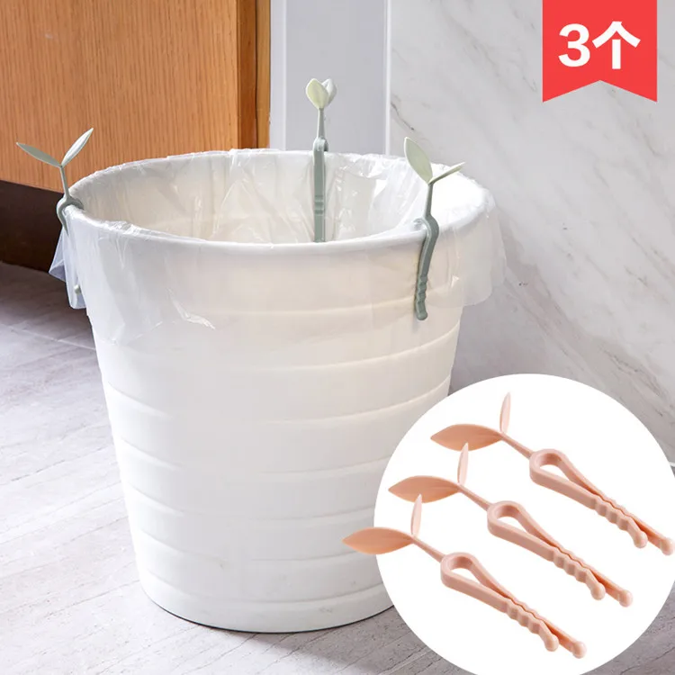 Trash bin side holder trash bag clip buckle ring anti-fall kitchen lovely anti-slip clip