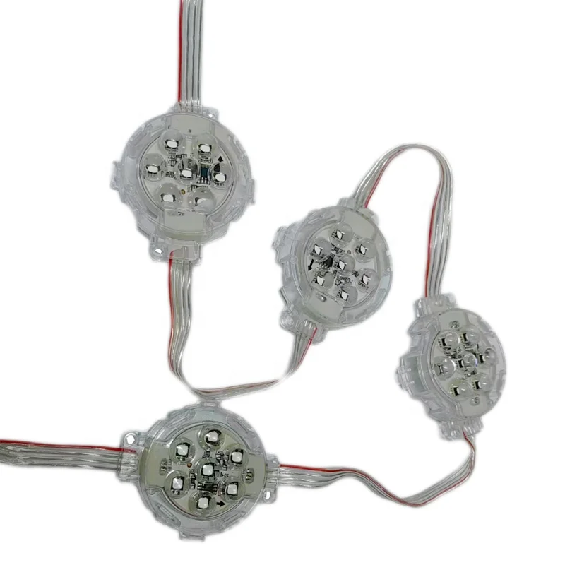 Programmable 50mm dc24v rgb piont pixel light for door advertising city lighting projects