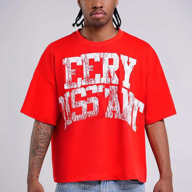 Summer High Quality Cotton Drop Shoulder Streetwear Tshirts Graphic Oversize Heavyweight Custom T Shirt For Men