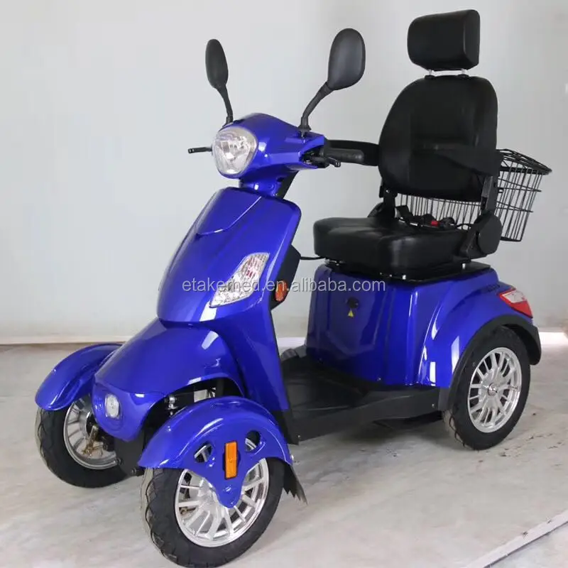 EEC approved 4 Wheel electric scooter with seat 14inch handicapped mobility scooter with front shock absorption