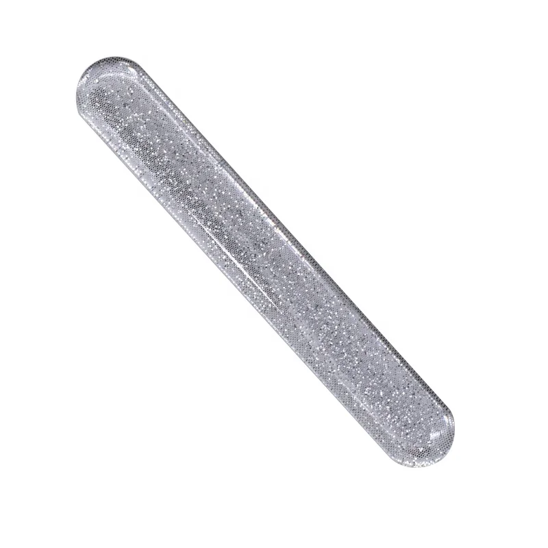Factory direct silver glitter nano glass polished nail file with holster packaging