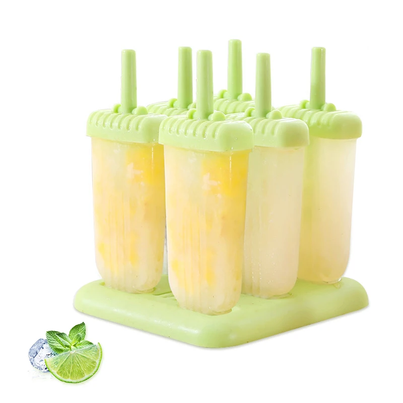 Bpa Free PP Plastic 6 Cavity Flavors Eisform Drip Holder Tray Pop Ice Cream Popsicle Mold