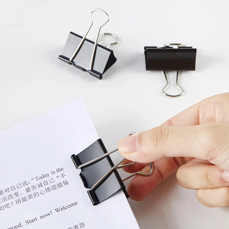 Office Use Black Metal 41mm Binder Clips Professional