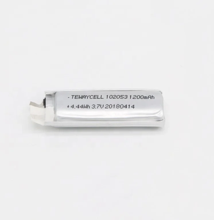 102053 1200mah 3.7v high capacity size rechargeable small lithium polymer ion battery cells pack