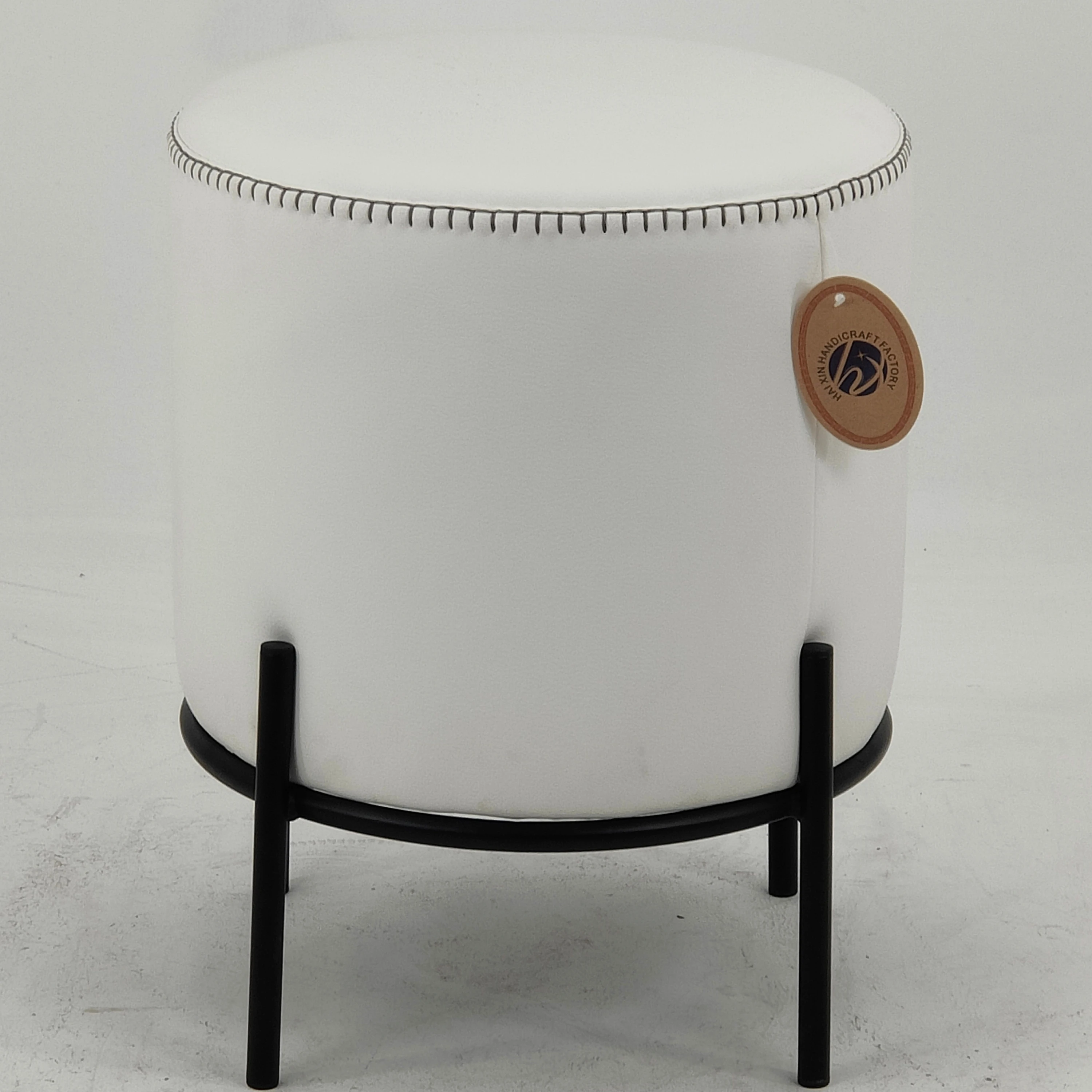 Velvet Round Ottoman Pouffe Stool Dressing Table Stool with Metal Legs Soft Footstool wooden step stool