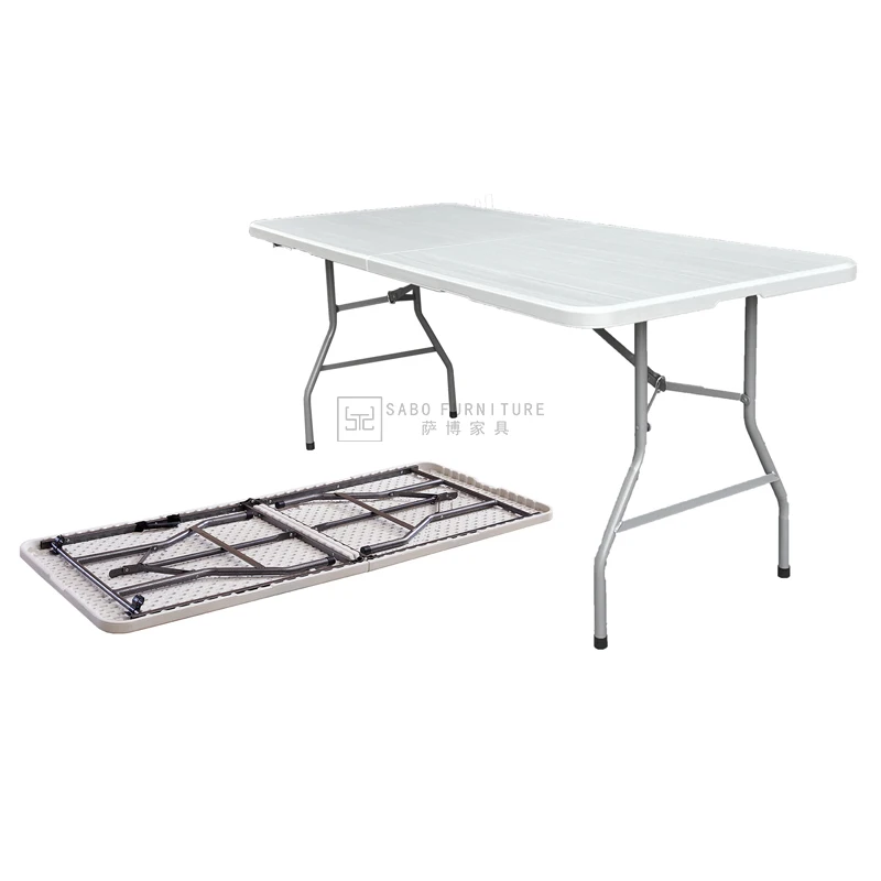 HDPE Plastic Rectangle Folding Iron Picnic Foldable Table Garden Modern 5ft Metal Steel Camping Outdoor Tables For Hotel
