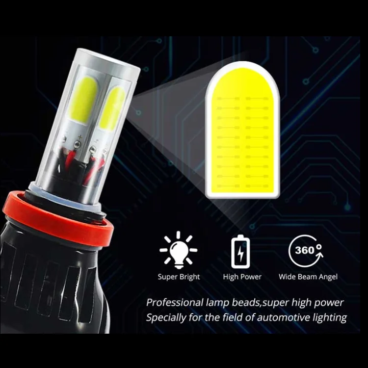 Factory wholesale G5 80w led headlight H8/H9/H11 4-side led modified bulb 6500K 8000LM  auto led headlight for all car