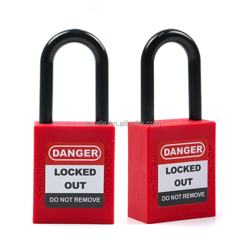 Reliable and Stable Supply 16 Colors Replaceable Nylon Lock Shackle Security Padlock 38mm Safety Padlock