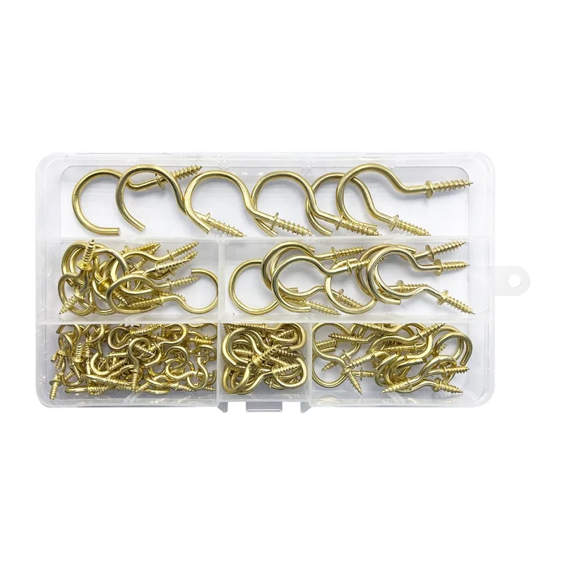 Enci hardware 120 pieces cup hook kit cup screw wall hook self tapping screw hook