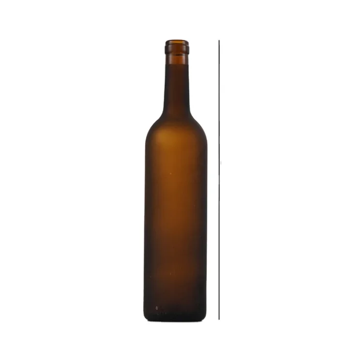 
empty glass liquor/beverage/wine bottle frosted amber 750ml glass wine bottles wholesale 