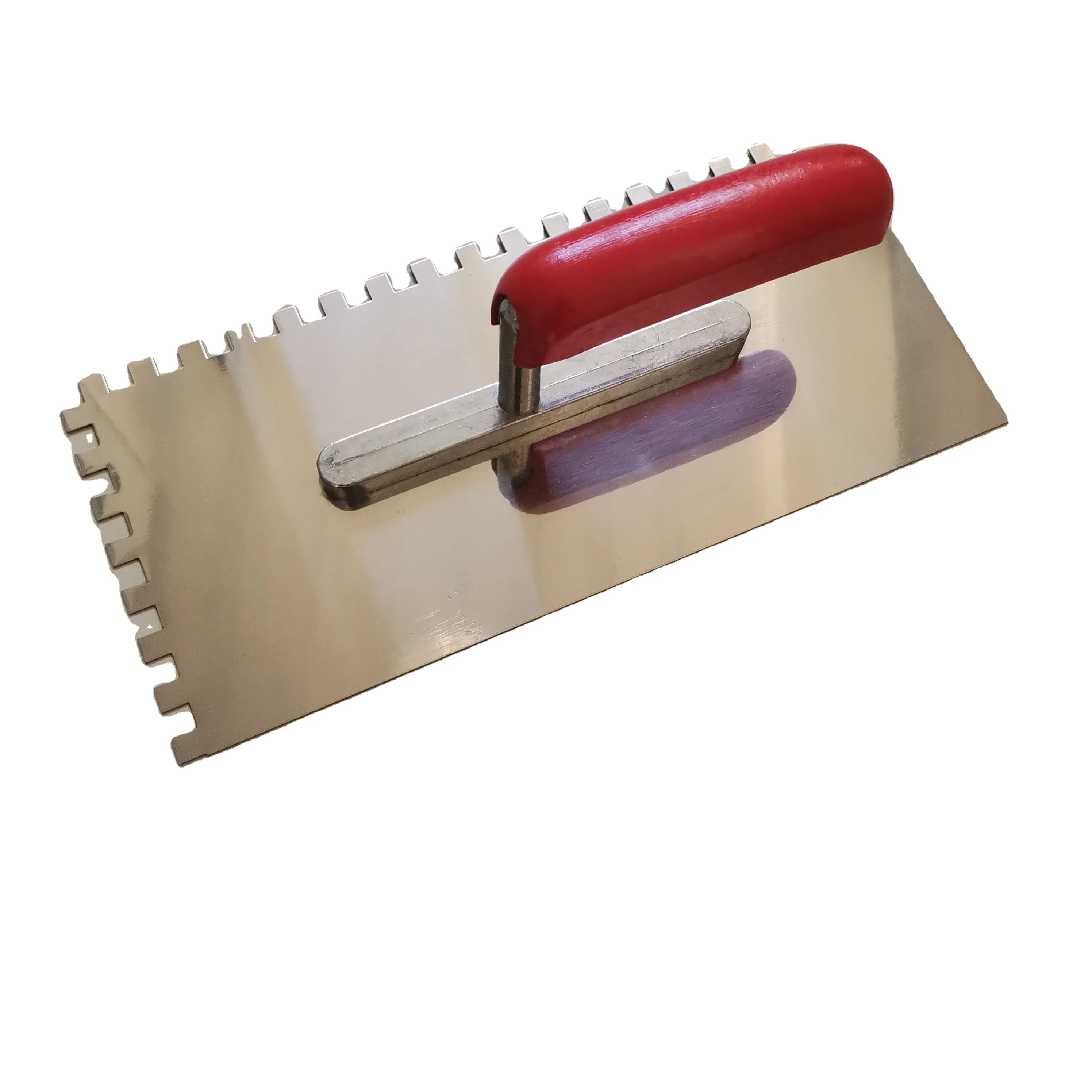 280mm Red Wood Handle Notched Trowel Square Bricklayer  Tools Grout Spreader Wood Handle Support Sample Order