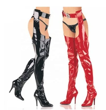 
LM5940 dropshippimg very long boots sexy women thigh high boots waterproof shining PU with zipper 