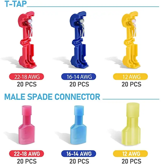 240PCS T-Tap соединители проводов Self-зачистки быстрый монтаж Электрический провод клеммы изолированные комплект соединителей