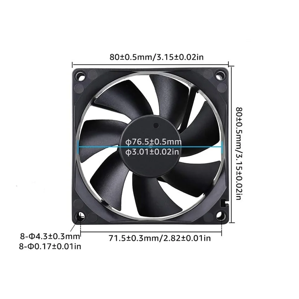 8025 Cooling Fan 80mm Fan 80mm 80x80x25mm 8025 24v Small Dc Brushless Computer Cpu Cooling Fan 12v Micro Mini Powerful Coole