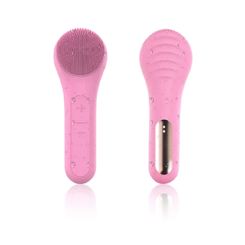 PSB waterproof rechargeable electric silicone sonic vibrating face facial cleansing brush heat with magnet charger