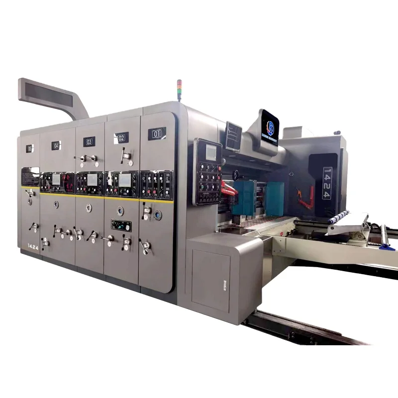 Automatic feeding Carton Box Packaging Making Machine 2 Colour Printing Slotting Machine