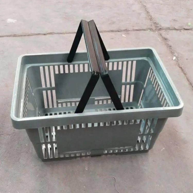 Hot sale 18L Cheap  plastic shopping basket with two handles