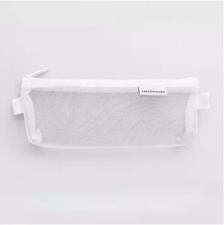 Ellen Brook 1 PCS Creative Mesh Transparent Cute Square/Oval Portable Pen Pencil Pouch Bag School Office Supply Stationery Case