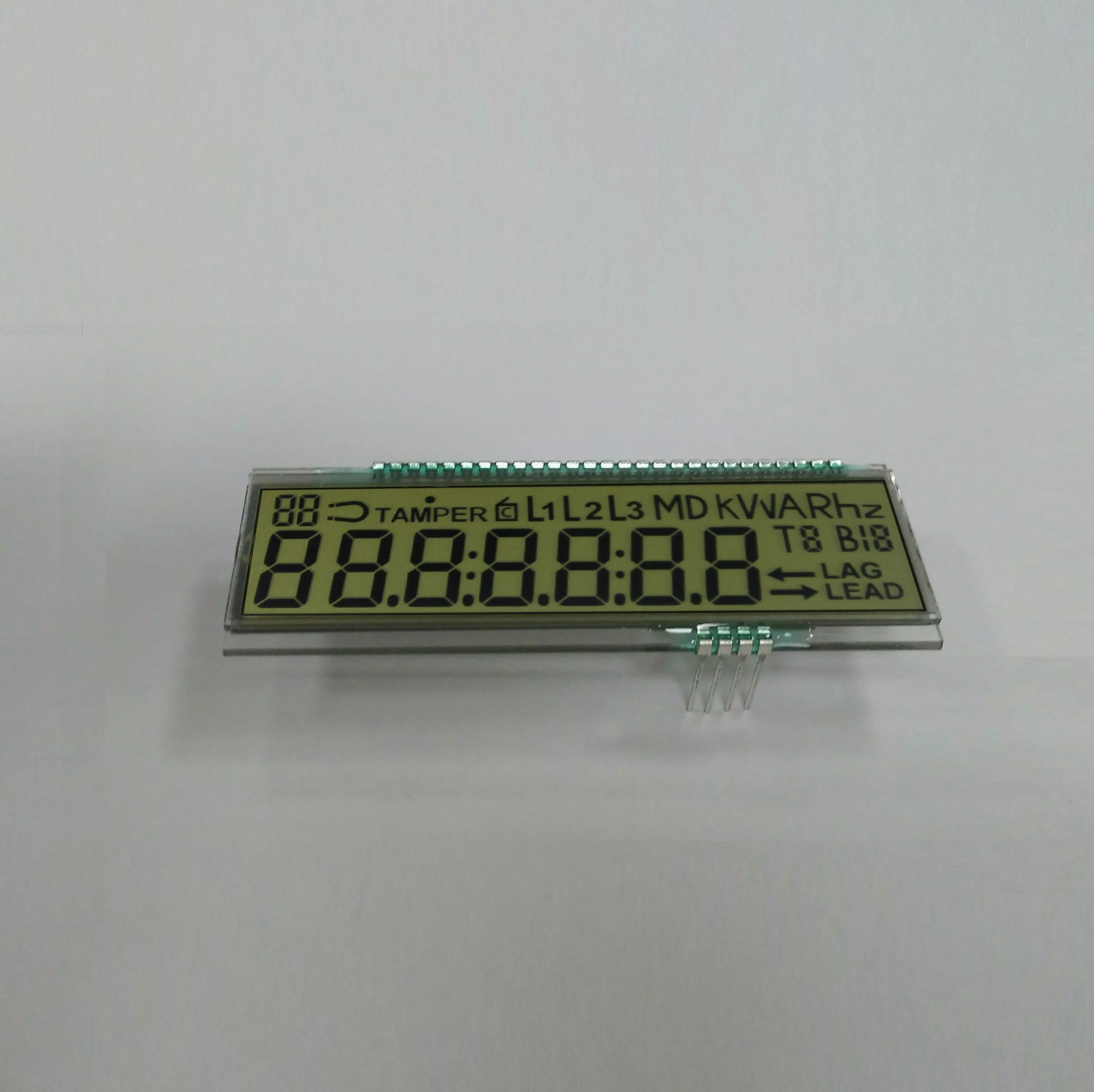 7-сегментный ЖК HTN режим отображения положительный трансфлективный 8 цифр длительный срок службы измеритель мощности с ЖК-дисплеем