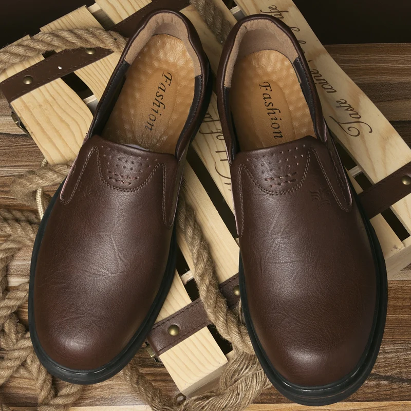 Casual Leather Dress Shoes Oxfords Platform Fashion Work Boots Flat Rubber Sandals Loafers Luxury Office Formal PU Parties