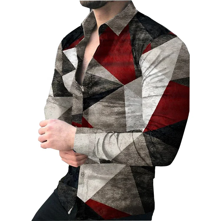 best quality Distressed western mens long sleeve shirts man flower shirt