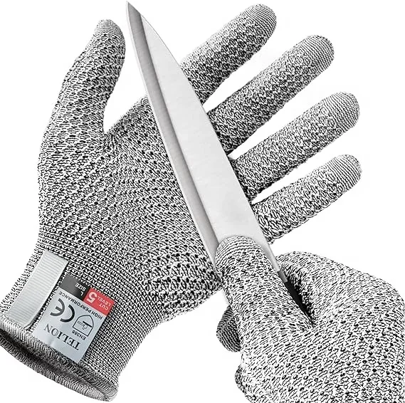 5 level impact safety work cut resistant gloves Ambidextrous Machine Washable Superior for Woodworking/fishing/kitchen