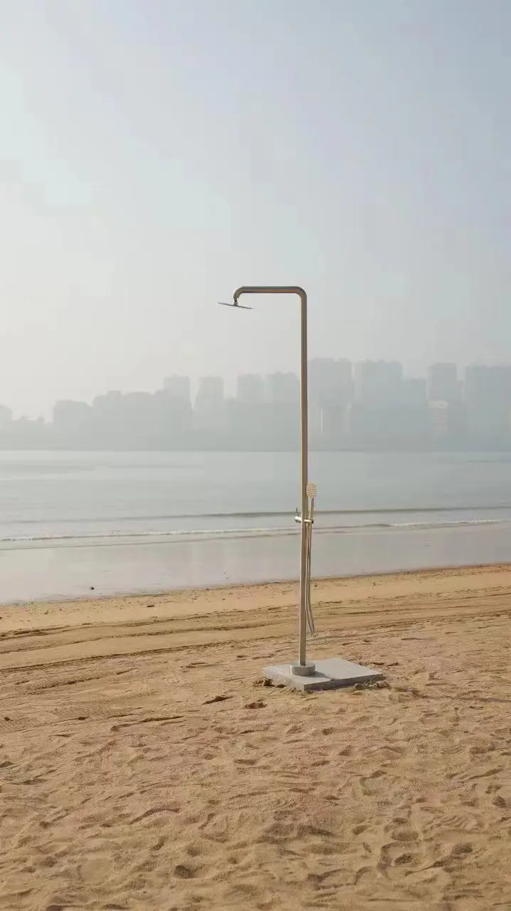 Special Gold Freestanding Garden Beach Swimming Pool Stand Rain Shower Outdoor Shower set