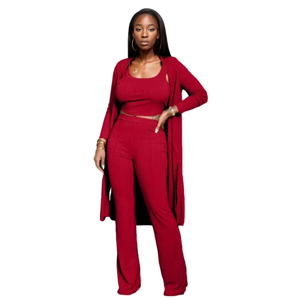 20810-MX22 autumn long sleeve cape vest pants three piece women sehe fashion