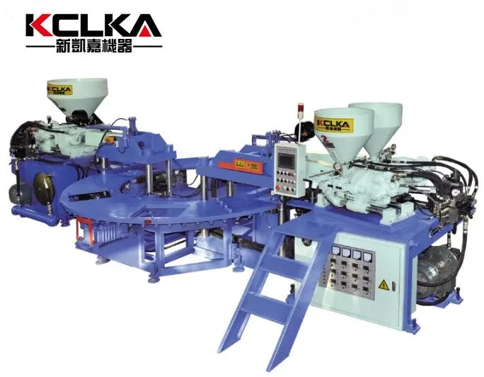 Three-color PVC raw material injection molding machine for shoe extension production