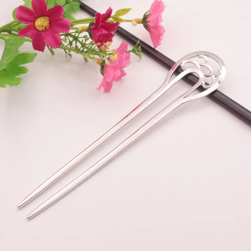 metal sliver Hairpin Vintage Female Hairpin, golden hairpin, alloy hairpin,