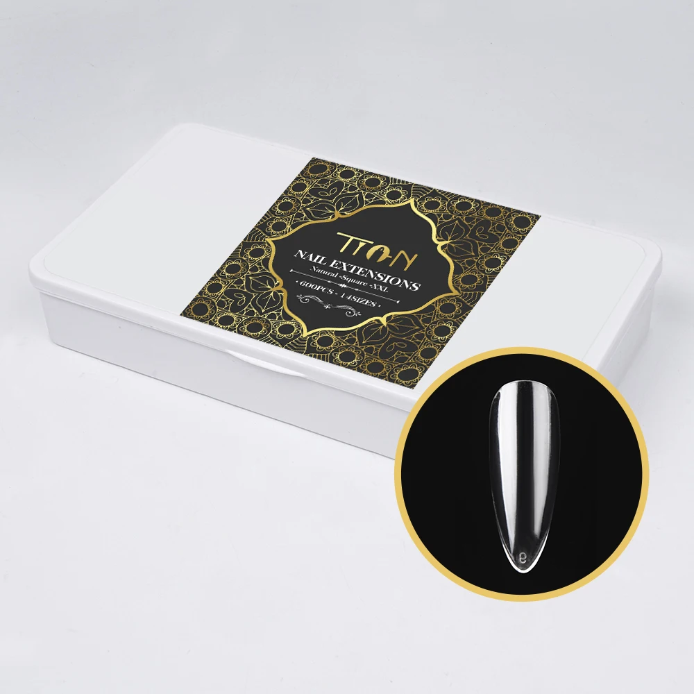 OEM 500 pcs Almond Soft Nail Extension Tips China Wholesale Artificial Fingernails Nail Tips Full Cover Tips