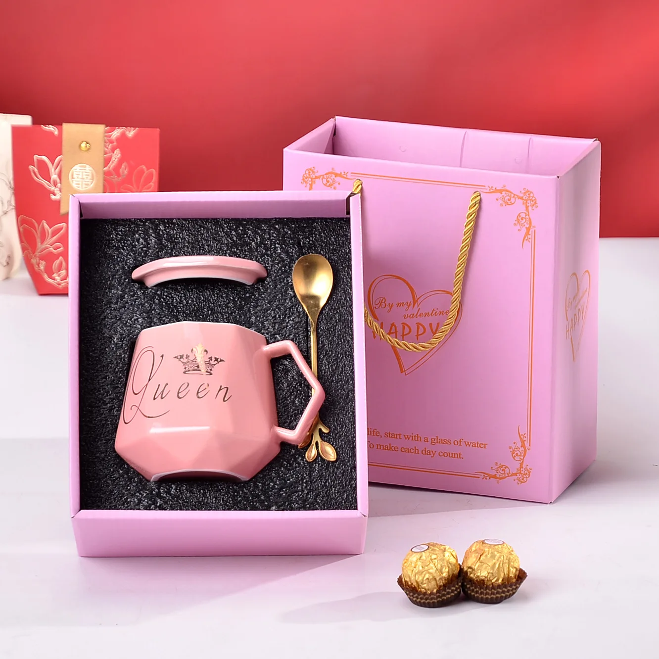 Template Simple European Fashion Color Glaze Diamond Starry Mug