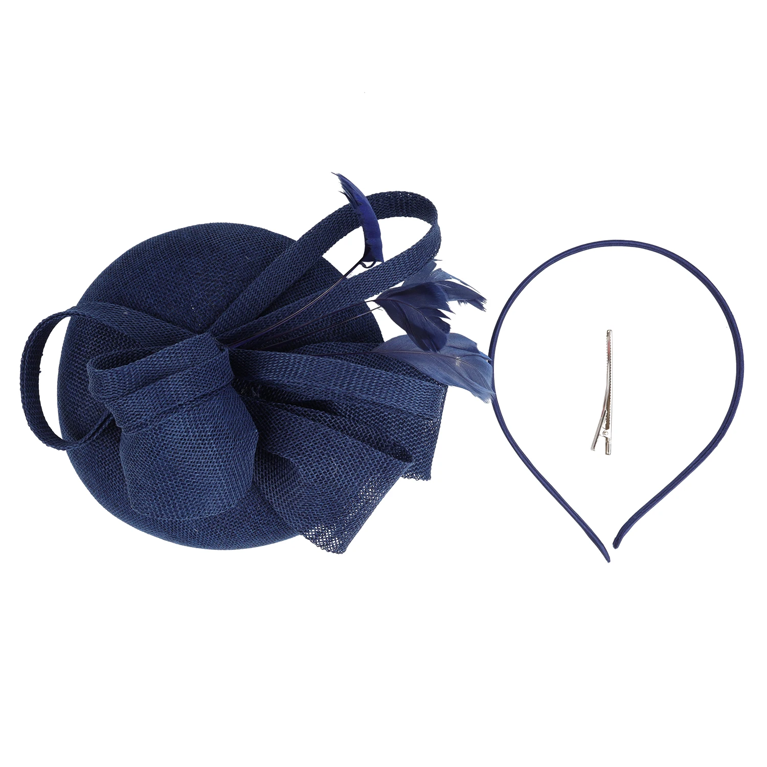 Sinamay Bride Headband Perfect Gauze Wedding Hat Unique Derby Hat Fashion Church Hats Feather Headdress Fascinators for Women