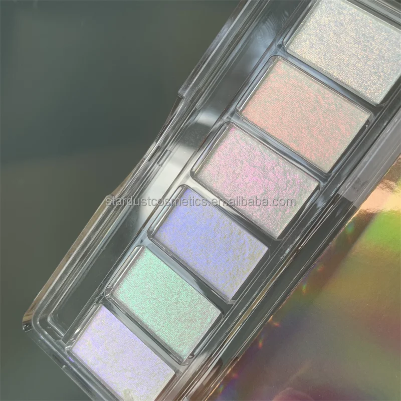 Makeup Wholesale Private Label Custom Eyeshadow Pigmented Palette shimmering metallic chameleon multichrome Eyeshadow Palette