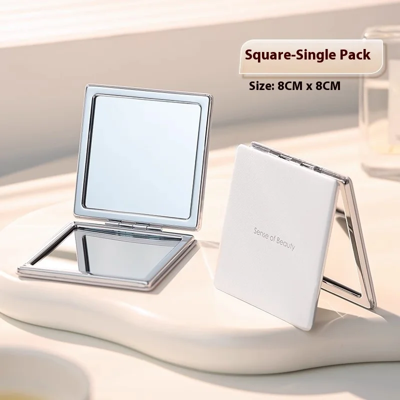 Двухстороннее складное компактное портативное Компактное дорожное маленькое зеркало для макияжа косметический кошелек с логотипом на заказ