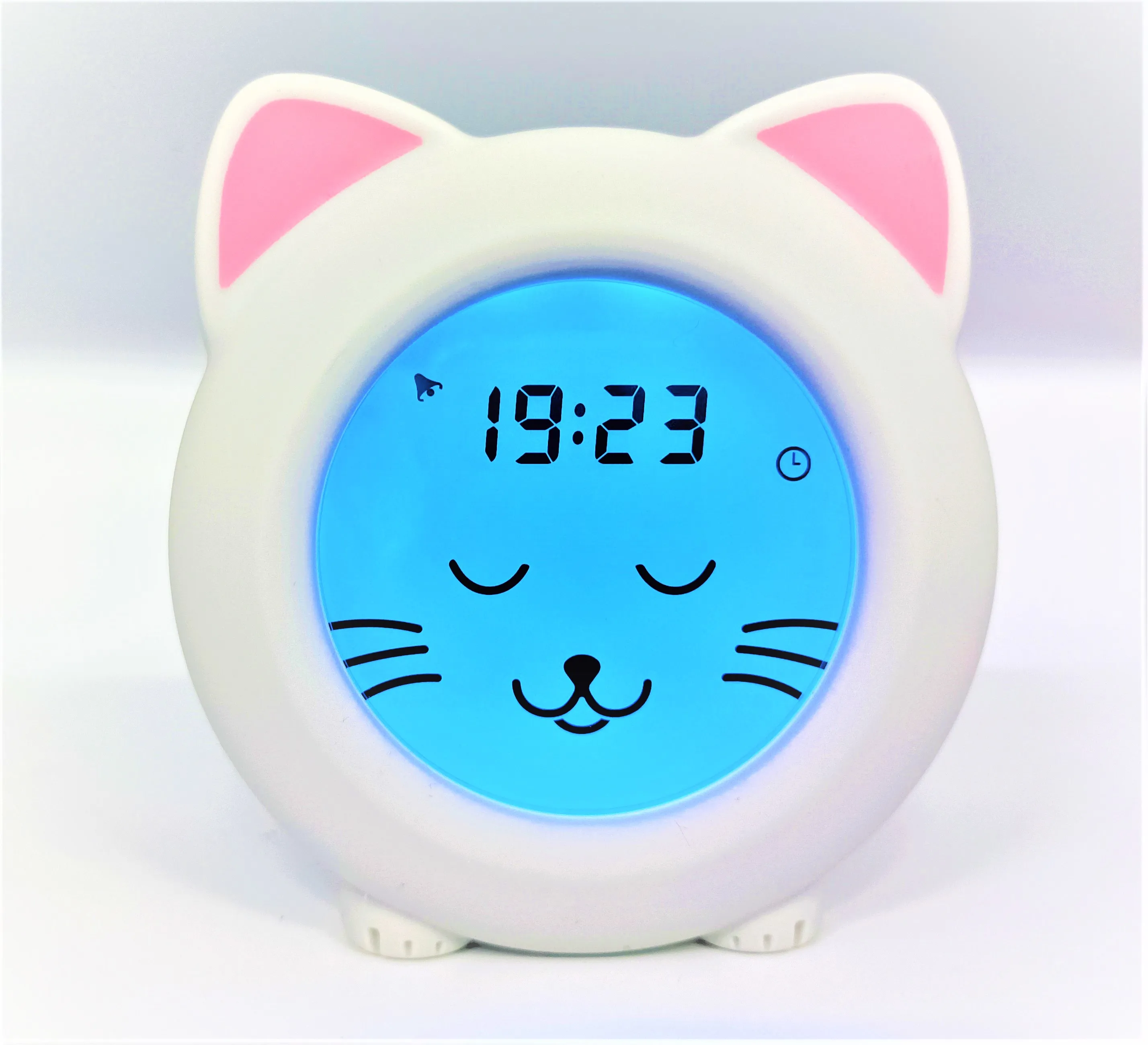 Hot sells Silicone cat sleep trainer clock with alarm for baby room