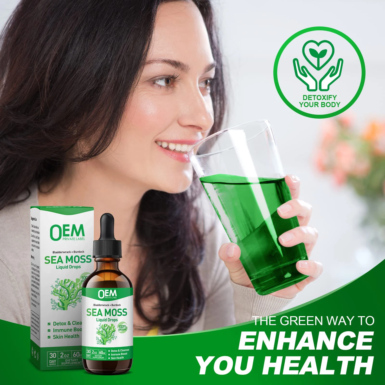 Sea Moss Liquid Drops Private Label Organic Sea Moss Liquid Drops Oil Bladderwrack Burdock Root Extract Seamoss Drop