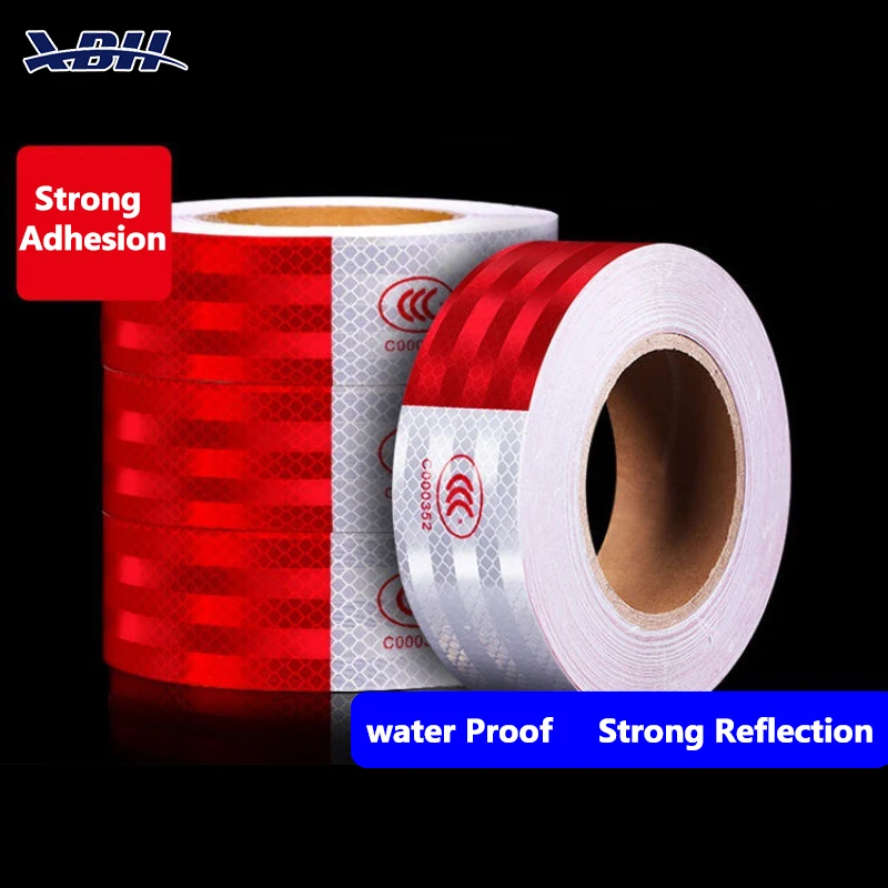 High Quality Cinta De reflective sticker Tape Roll PVC Red Reflective Safety Warning Tape for Truck Reflective Tape