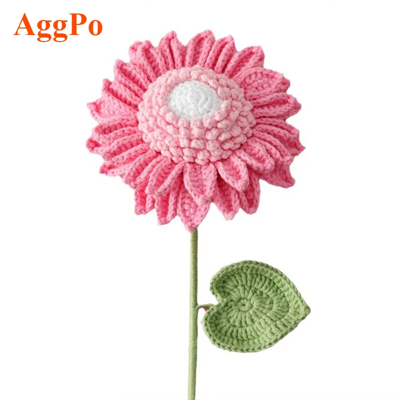 Hand-woven double layer sunflower finished artificial flowers holiday celebrations gift decorative eternal flowers bouquets