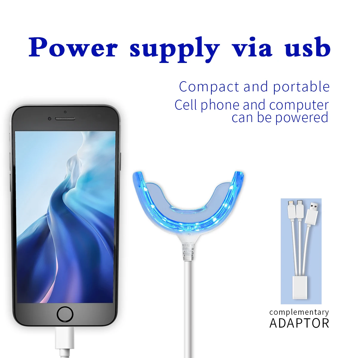3 In 1  Wired USB with Phone Professional Teeth Whitening Kit For Clinic