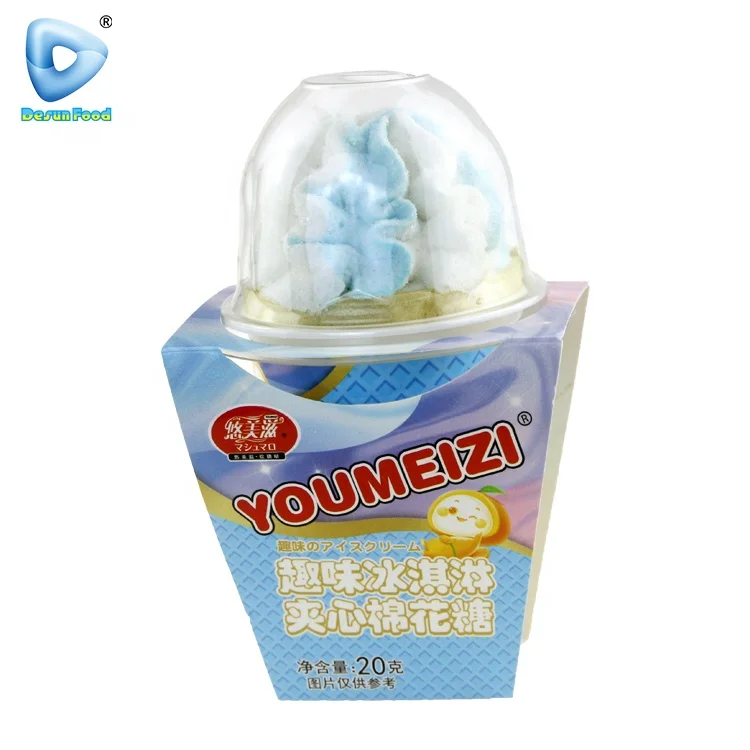 Wholesale sweets fruit ice cream center filling marshmallow candy