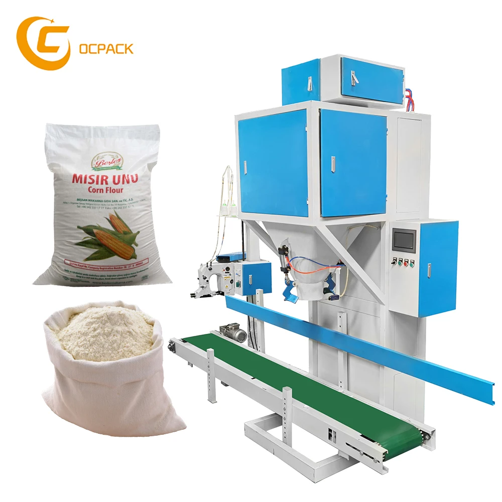 10kg 20kg 25kg Semi-automatic granules cereal beans rice sugar maize corn flour packing machine