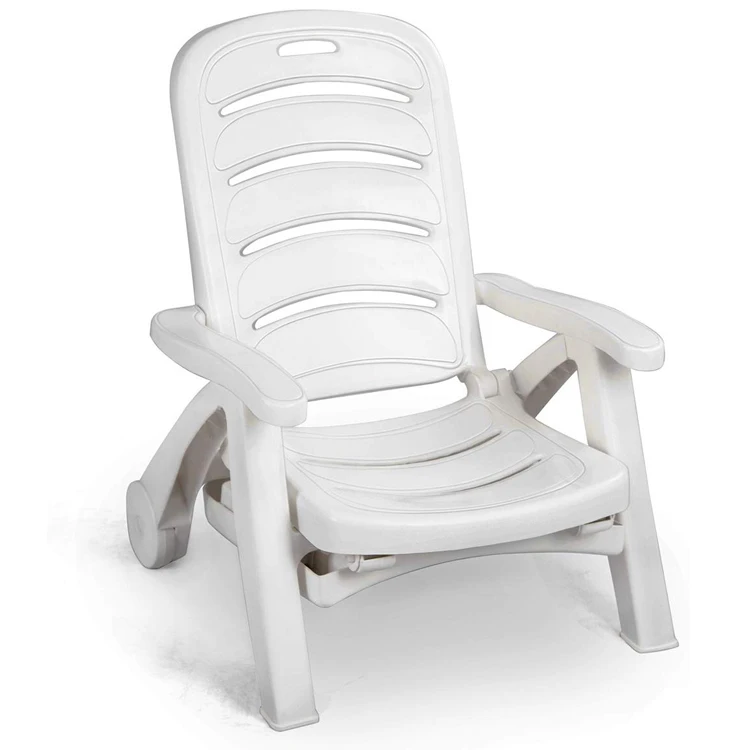 Plastic Foldable Outdoor Beach Chaise Lounge Chair